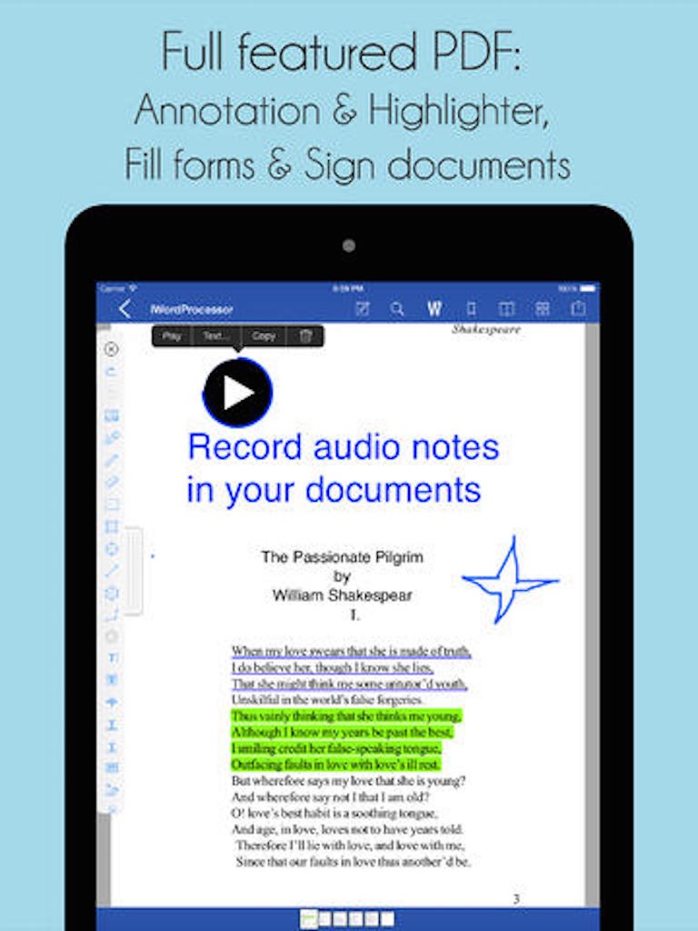 Quick Docs Lite - Office Suite for PDF, Quickoffice, Microsoft Word and Class Notes edition screenshot 3
