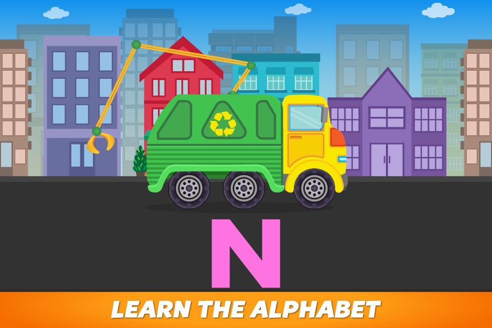 ABC Garbage Truck Free - an alphabet fun game for preschool kids learning ABCs and love Trucks and Things That Go screenshot 3