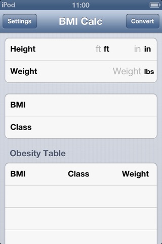 BMI Calculator Table screenshot 3