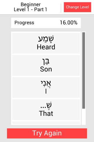 Hebrew Perfect! Learn spoken Hebrew easily, with a fun and enjoyable game. screenshot 2