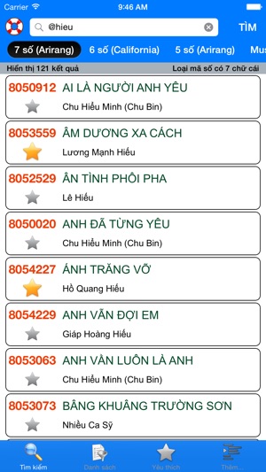 VNKaraoke - Tra cứu mã số karaoke 7, 6, 5 số Arirang, MusicC(圖5)-速報App