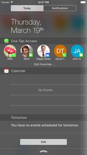 One Tap Access Widget for Notification C