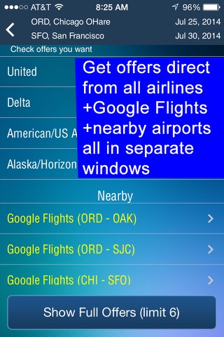 Frugal Flyer -enter once and get full offers from each airline screenshot 2
