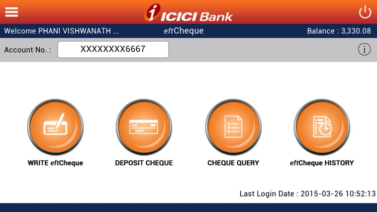 ICICI Bank eftCheques