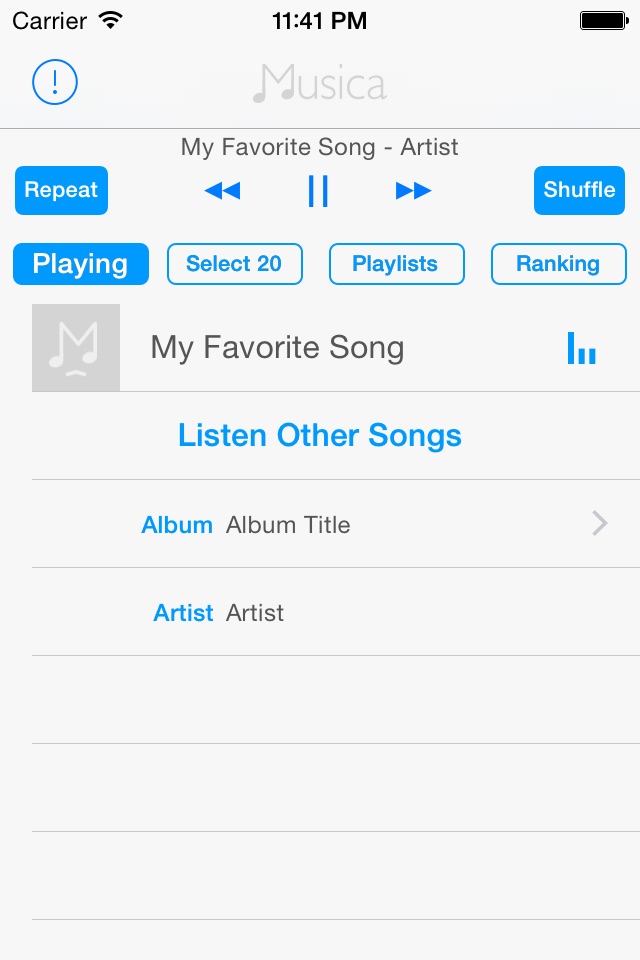 Musica - Widget Player screenshot 2