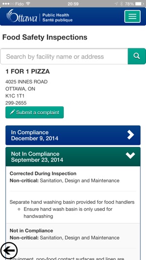 Restaurant Inspection - Ottawa(圖2)-速報App