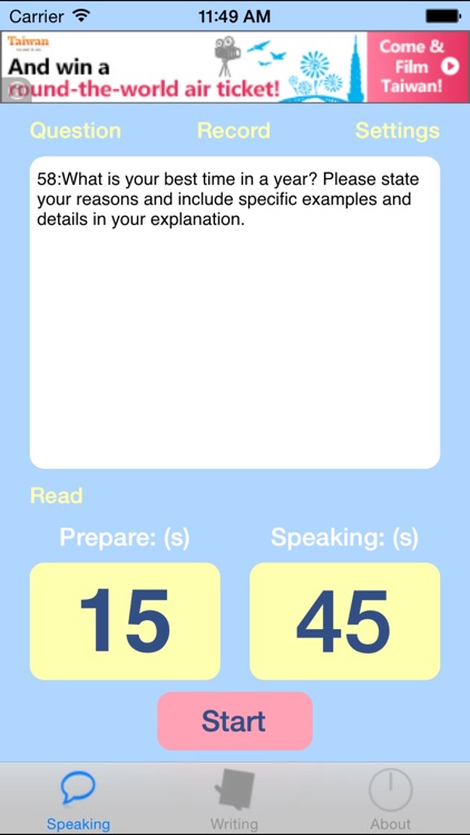 iBTimer - Best app for prepare the TOEFL iBT speaking section