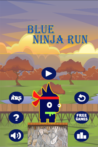 Blue Ninja Run Free screenshot 4