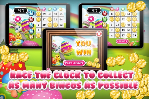 Happy Easter with Bunny and Eggs Bingo Free - Tap the fortune ball to win the lotto prize screenshot 4