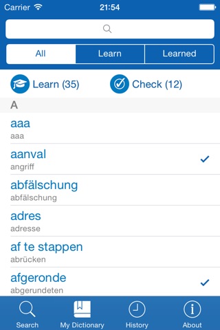 Dutch <> German Dictionary + Vocabulary trainer screenshot 3