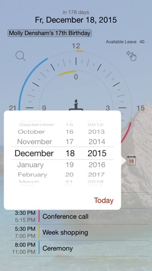 Jiffies - Calendar in the watch Screenshot