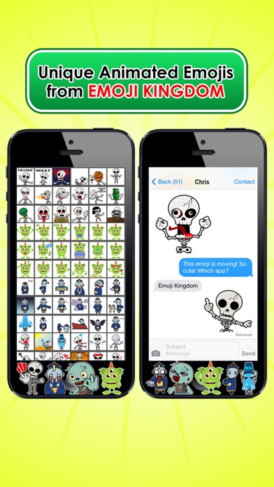 Emoji Kingdom 13 フリー 頭蓋骨 ハロウィン 顔文字 アニメーション サポート Ios 8 Iphoneアプリ Applion