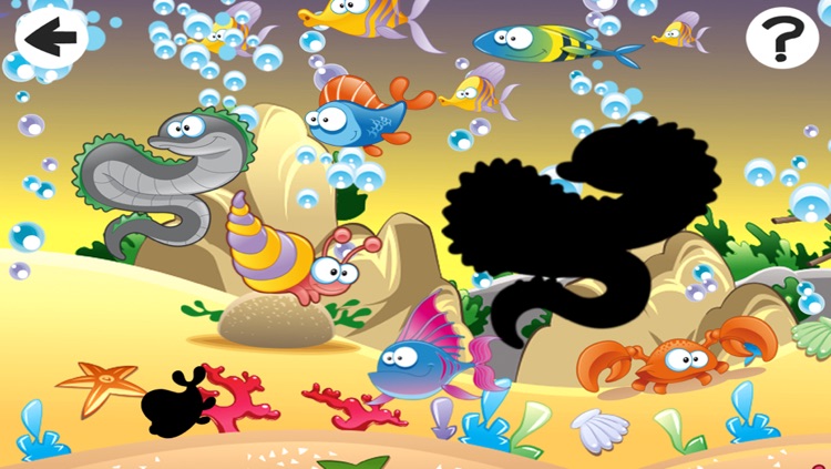 A Find the Shadow Game for Children: Learn and Play with Marine Animals