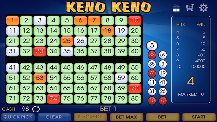 KENO Casino Free