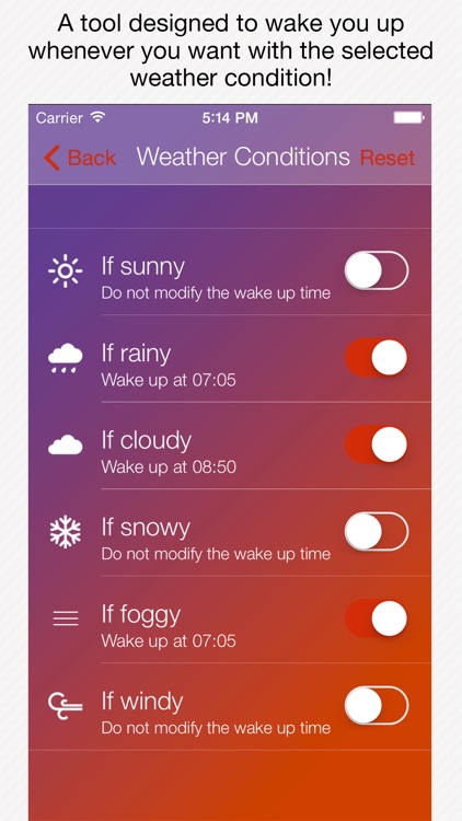 Genius Alarm- Weather Smart Alarm Clock, Set up wake-up alarms according to the weather forecast! screenshot-3