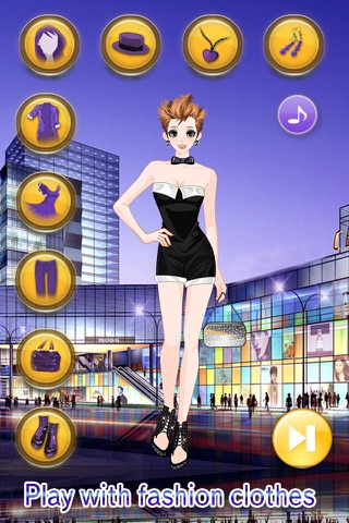 Neon Lights: City Dressup. Dress up a dandy girl for party with fashion clothes. screenshot 2