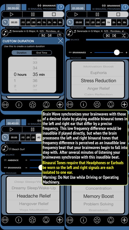 Brain Wave ™ - 32 Advanced Binaural Brainwave Entrainment Programs with iTunes Music and Relaxing Ambience