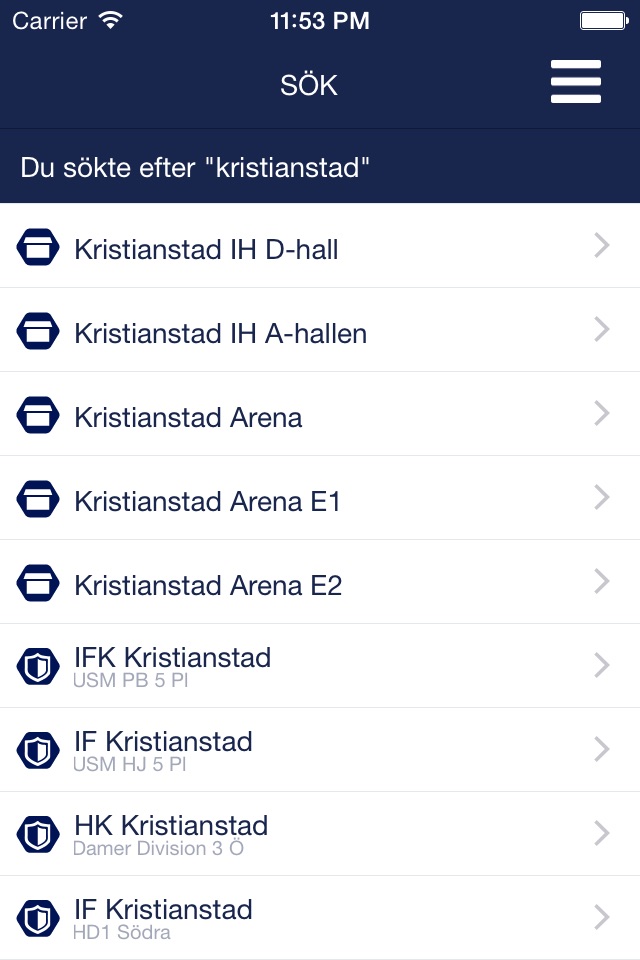 Handbollsresultat screenshot 4