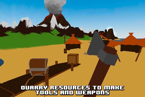 Pixel Volcano Island Survival Simulator 3D Full screenshot 2
