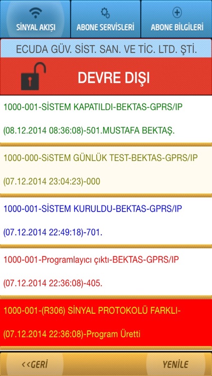 Gispa Alarm Sinyal Takibi