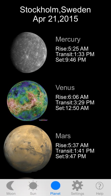 Moon Phase & Sun Rise/Set