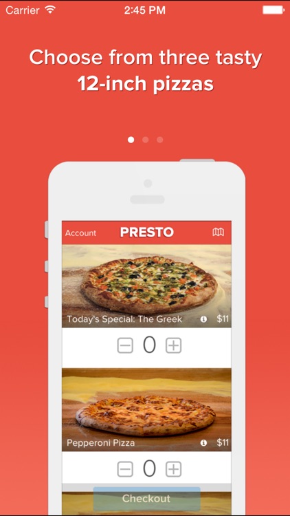 Presto - delicious pizza, delivered in minutes