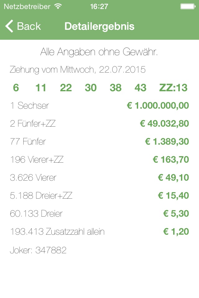 Lottozahlen Österreich - Lottoergebnis und Zahlen für österreichisches Lotto 6 aus 45 und Joker screenshot 2