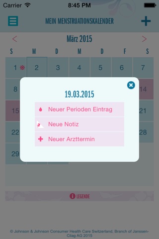 o.b.® Menstruations-Kalender App screenshot 3