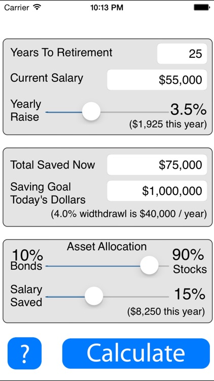 Retirement Savings Calculator Lite screenshot-0