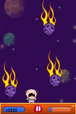 Super Hero Baby Boy in Space - Galaxy Falling Meteors Avoider screenshot 2