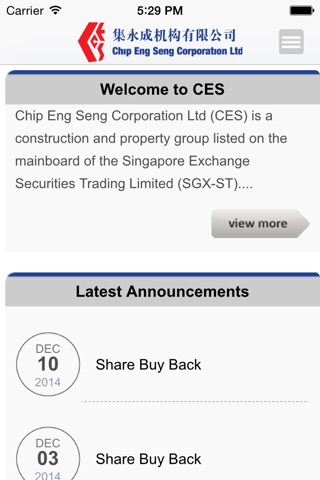 Chip Eng Seng Investor Relations screenshot 2