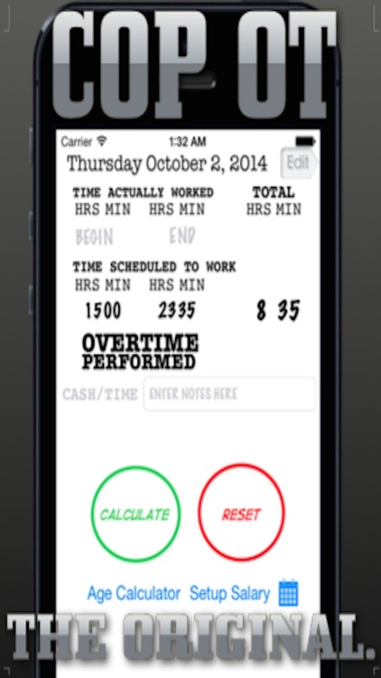 Cop's Overtime Calculator