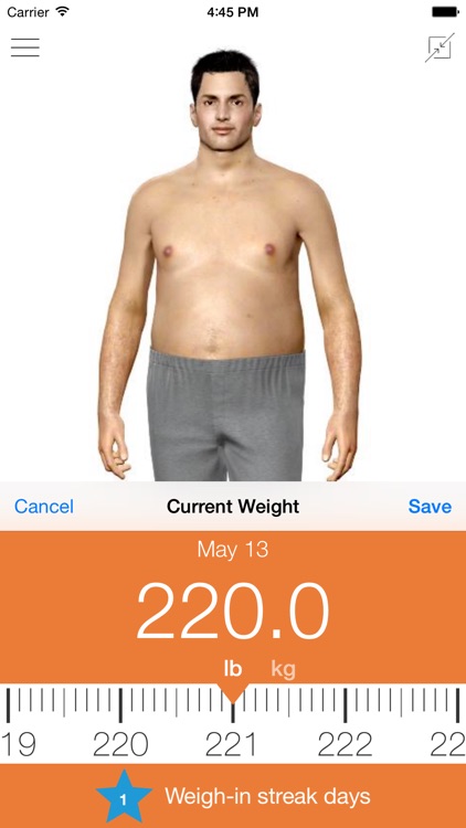 Model My Diet - Men - Weight Loss Motivation with Virtual Model Simulation