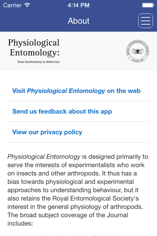 Physiological Entomology screenshot 2