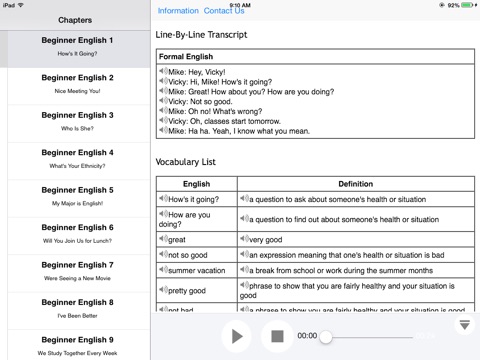 English Beginner Video Vocabulary for iPad screenshot 2