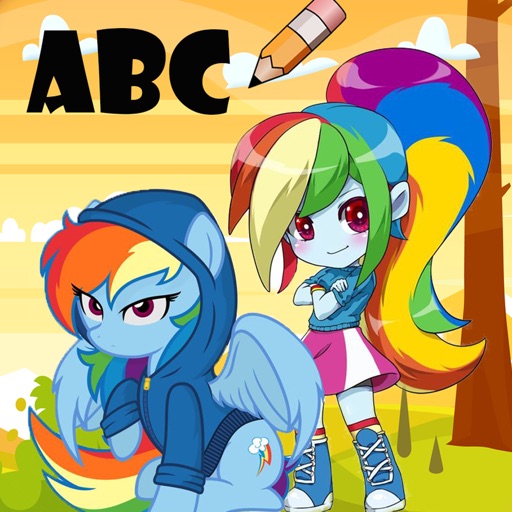 Unicorn Rainbow Alphabet ABC Icon