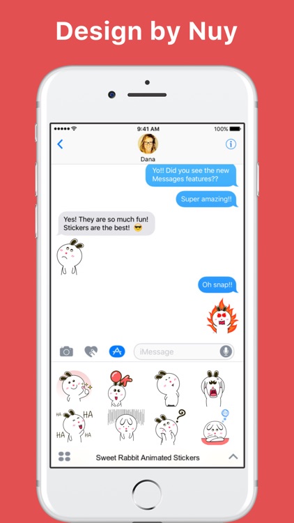 Sweet Rabbit Animated stickers by Nuy hoho