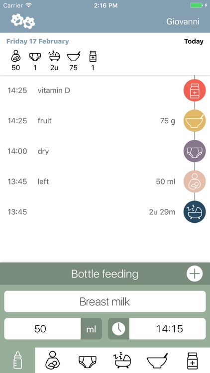 Feed Me - Baby Food, Sleep en Diapers Tracker
