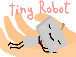 Cute animated stickers featuring Tiny Robot