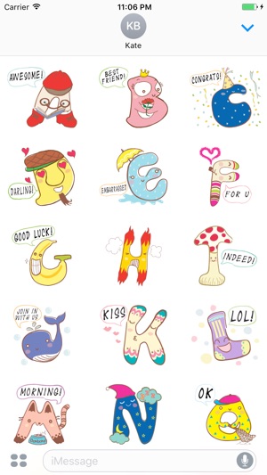 Cute English Characters Stickers