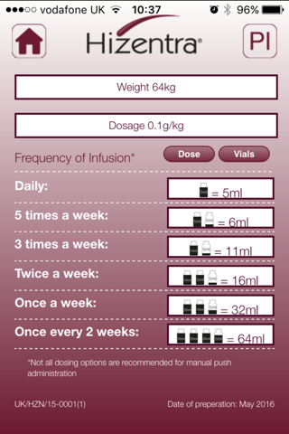 Hizentra Dose Calculator screenshot 4