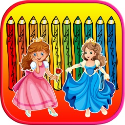 Princess Kids Coloring Book For Girl - 48 Pages