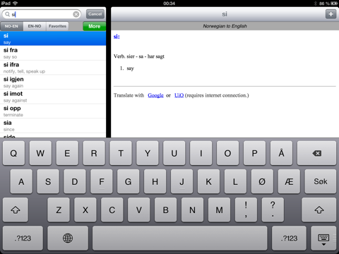 Norwegian-English Dictionary screenshot 3