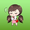 Mina Litle Cute Girl English Sticker
