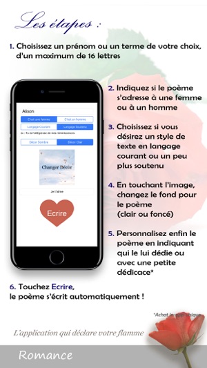 Romance Declaration D Amour En Poesie Acrostiche Dans L App Store