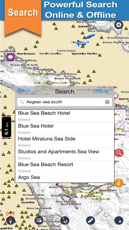 Aegean Sea South offline Nautical boating charts