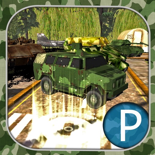 3D Parking and driving in Army training camp soldier simulator mission wargame Icon