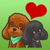 Lovely Couple Poodles Stickers