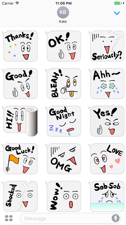 Mr. Bubble Messenger English Stickers