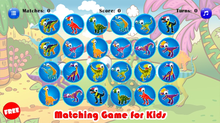 Dinosaurs Matching & Jigsaw Puzzles Games For Kids